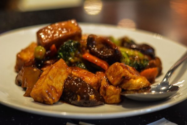 Fried Tofu, Black Mushrooms and Vegetables